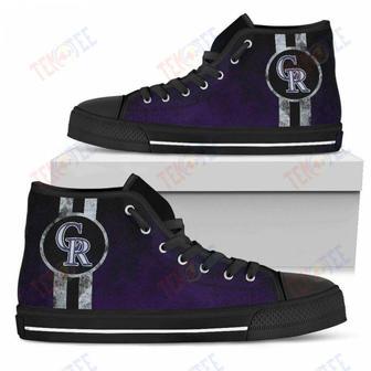 Mens Womens Colorado Rockies High Top Shoes Triple Stripe Bar Dynamictop Sports Shoes | Favorety AU