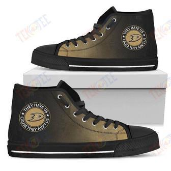 Mens Womens Cool They Hate Us Cause They Aint Us Anaheim Ducks High Top Shoes | Favorety DE