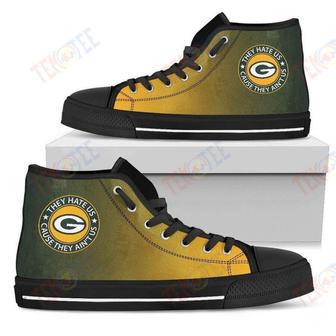 Mens Womens Cool They Hate Us Cause They Aint Us Green Bay Packers High Top Shoes | Favorety DE