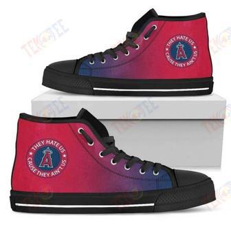 Mens Womens Cool They Hate Us Cause They Aint Us Los Angeles Angels High Top Shoes | Favorety AU