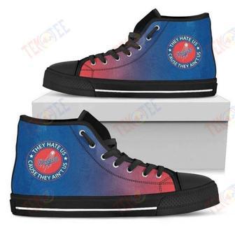 Mens Womens Cool They Hate Us Cause They Aint Us Los Angeles Dodgers High Top Shoes | Favorety UK