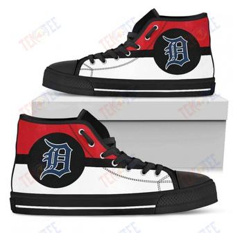 Mens Womens Detroit Tigers High Top Shoes Bright Colours Open Sections Great Logo Shoes For Men Custom | Favorety