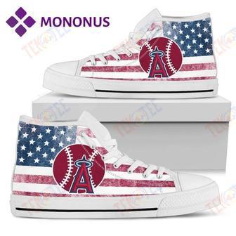 Mens Womens Flag Rugby Los Angeles Angels High Top Shoes White For Men And Women Nice And Comfortable | Favorety UK