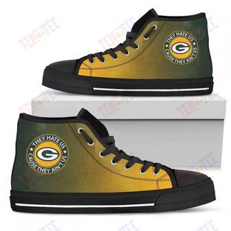 Mens Womens Green Bay Packers High Top Shoes They Hate Us Cause They Aint Ustop Quality | Favorety UK