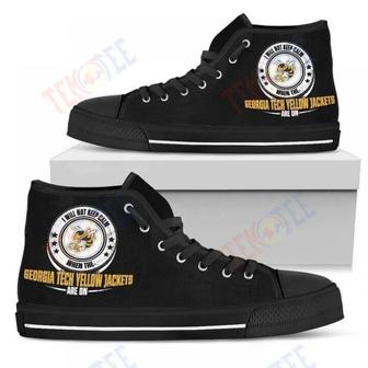 Mens Womens I Will Not Keep Calm Amazing Sporty Georgia Tech Yellow Jackets High Top Shoes | Favorety