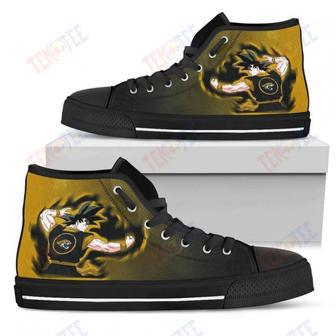 Mens Womens Jacksonville Jaguars Son Goku Saiyan Power High Top Shoes Printable | Favorety CA