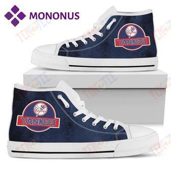 Mens Womens Jurassic Park New York Yankees High Top Shoes White For Men And Women Nice And Comfortable | Favorety UK