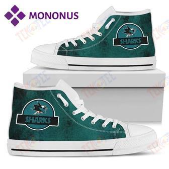 Mens Womens Jurassic Park San Jose Sharks High Top Shoes White For Men And Women Nice And Comfortable | Favorety