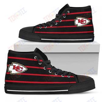 Mens Womens Kansas City Chiefs High Top Shoes Edge Straight Perfect Circle Shoes Custom Shoes | Favorety