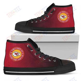 Mens Womens Kansas City Chiefs High Top Shoes They Hate Us Cause They Aint Ustop Quality | Favorety CA