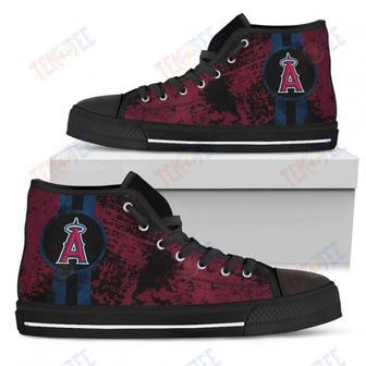 Mens Womens Los Angeles Angels High Top Shoes Triple Stripe Bar Dynamic Shoes For Men Custom Shoes | Favorety DE