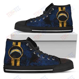 Mens Womens Los Angeles Chargers High Top Shoes Triple Stripe Bar Dynamic Shoes For Men Custom Shoes | Favorety