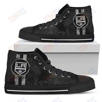 Mens Womens Los Angeles Kings High Top Shoes Triple Stripe Bar Dynamictop Sports Shoes | Favorety AU