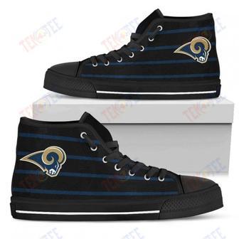 Mens Womens Los Angeles Rams High Top Shoes Edge Straight Perfect Circle Shoes Custom Shoes | Favorety DE