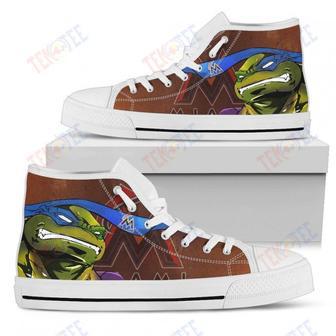 Mens Womens Miami Marlins Turtle Ninja High Top Shoes Printable Nice And Comfortable | Favorety CA