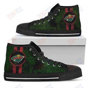 Mens Womens Minnesota Wild High Top Shoes Triple Stripe Bar Dynamictop Sports Shoes | Favorety