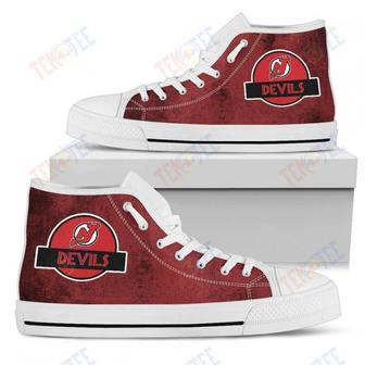Mens Womens New Jersey Devils High Top Shoes Jurassic Parktop Quality Nice And Comfortable | Favorety