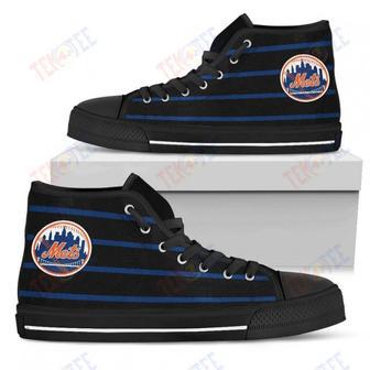 Mens Womens New York Mets High Top Shoes Edge Straight Perfect Circle Shoes | Favorety