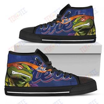 Mens Womens New York Mets Turtle Ninja High Top Shoes Printable | Favorety