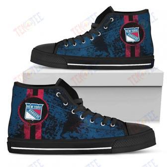 Mens Womens New York Rangers High Top Shoes Triple Stripe Bar Dynamictop Sports Shoes | Favorety CA