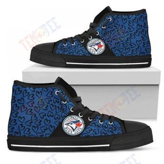 Mens Womens Perfect Cross Color Absolutely Nice Toronto Blue Jays High Top Shoes | Favorety UK