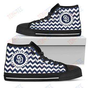 Mens Womens San Diego Padres High Top Shoes Chevron Broncos Printable | Favorety CA