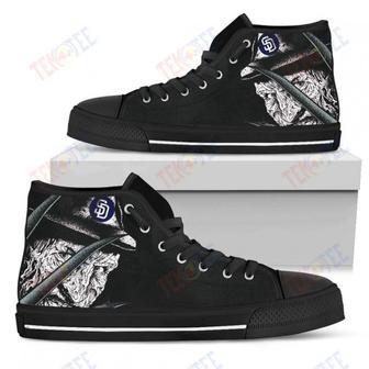 Mens Womens San Diego Padres Nightmare Freddy Colorful High Top Shoes Printable | Favorety AU