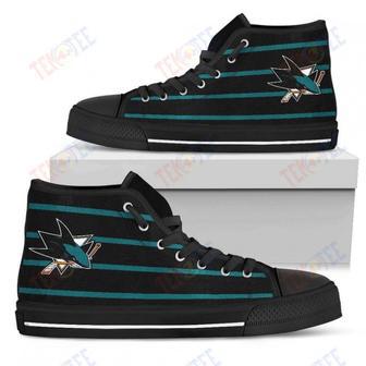 Mens Womens San Jose Sharks High Top Shoes Edge Straight Perfect Circle Shoes | Favorety AU