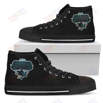 Mens Womens San Jose Sharks High Top Shoes Simple Logo Shoes | Favorety