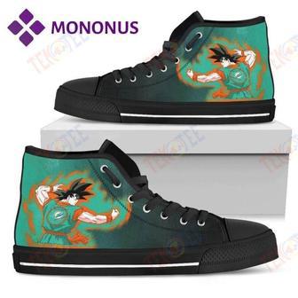 Mens Womens Son Goku Saiyan Power Miami Dolphins High Top Shoes Black | Favorety