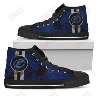 Mens Womens Tampa Bay Lightning High Top Shoes Triple Stripe Bar Dynamictop Sports Shoes | Favorety AU