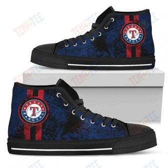 Mens Womens Texas Rangers High Top Shoes Triple Stripe Bar Dynamic Shoes For Men Custom Shoes | Favorety AU