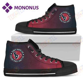 Mens Womens They Hate Us Cause They Ain Us Houston Texans High Top Shoes Black | Favorety DE