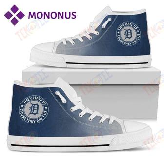 Mens Womens They Hate Us Cause They Us Detroit Tigers High Top Shoes Whitefor Men And Women Nice And | Favorety