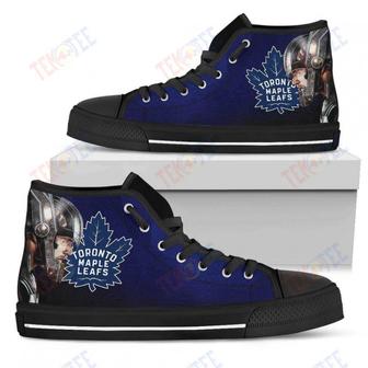 Mens Womens Toronto Maple Leafs High Top Shoes Thor Head Beside Shoes | Favorety