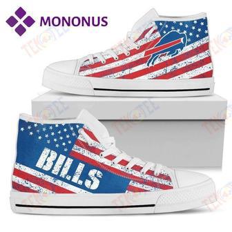 Mens Womens Vintage America Flag Buffalo Bills High Top Shoes White For Men And Women Nice And Comfortable | Favorety DE