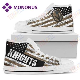 Mens Womens Vintage America Flag Vegas Golden Knights High Top Shoes White For Men And Women Nice | Favorety