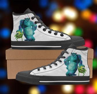 Monster Inc Movie Hightop Canvas Shoes Him Son Boyfriend Father’S Day Black High Top Shoes - Monsterry