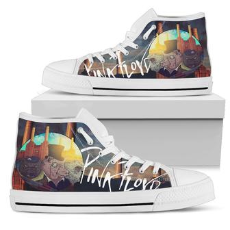Pink Floyd Band Pigs Three Different Ones White Lover Shoes Gift For Fan High Top Shoes For Men And | Favorety