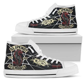 Slipknot Band Music Est Des Moines White Lover Shoes Gift For Fan High Top Shoes For Men And Women | Favorety AU