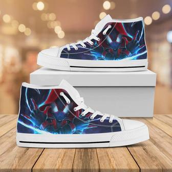 Spider Man Hightop Superhero Shoes Canvas Prints Custom Poster Shoes White High Top Shoes | Favorety