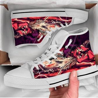 Spirited Away Haku And Chihiro Canvas Shoes Birthday Father’S Day White High Top Shoes - Monsterry AU