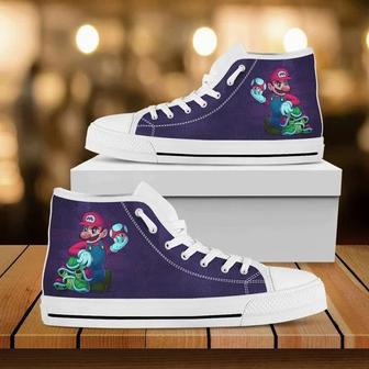 Super Mario Character Game Iii Design For Lovers Gift For Fan Custom Canvas High Top Shoes | Favorety DE