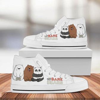 We Bare Bears Hightop Cartoon Canvas Prints Custom Poster Shoes White High Top Shoes - Monsterry DE
