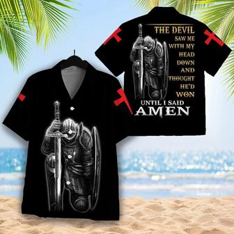 Christian Hawaiian Shirt, The Devil Saw Me With My Head Down Hawaiian Shirt - Seseable