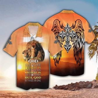 Christian Jesus And Lion Hawaiian Shirt - Christian Hawaiian Shirts For Men & Women - Seseable