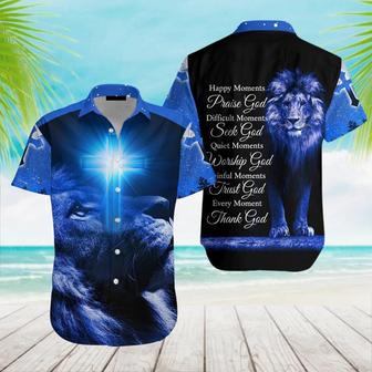 Christian Jesus Lion Cross Hawaiian Shirts For Men & For Women - Seseable