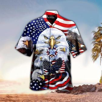 Eagles Patriotism American Sky Hawaiian Shirt - Christian Hawaiian Shirt for Men Women - Seseable