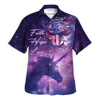 Faith Hope Love Jesus Hawaiian Shirt - Christian Hawaiian Shirt - Best Hawaiian Shirts - Seseable
