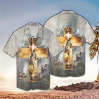 Gate Way To Heaven Jesus And Cross Hawaiian Shirt - Christian Hawaiian Shirt for Men Women - Seseable